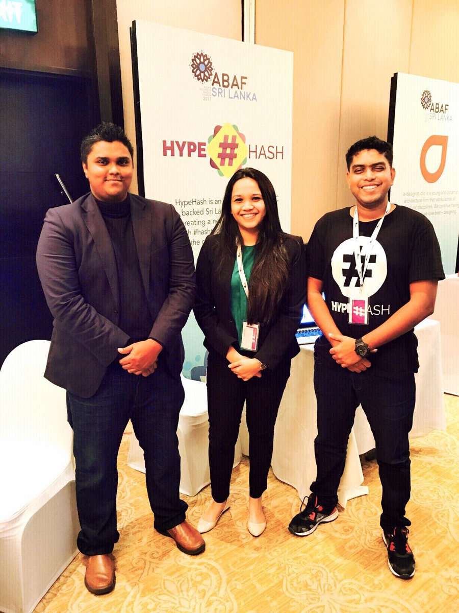 keziah_smith's tweet photo. #HypeHash team at the Asian Business Angel Forum held last week at Cinnamon Lakeside, Colombo #SriLanka #ABAF2017 https://t.co/WxS5ZHo0AQ