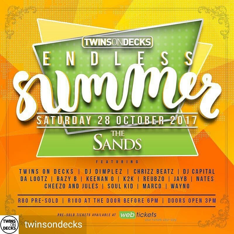 SandsSandton's tweet photo. We do it for the Love of Summer ️#EndlessSummer. Get your tickets at https://t.co/fyDbQms2SP NOW!#SummerVibes #TwinsondeckS #sandssaturdays https://t.co/1R2hwSByoc