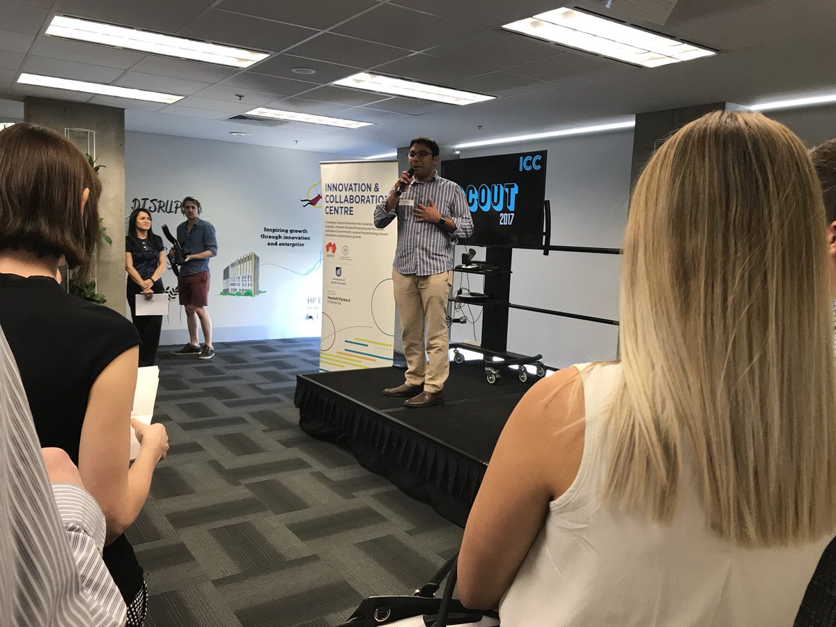 ICCAdelaideUni's tweet photo. Akash Nigam pitching from #AugmentSpace https://t.co/fQ2vFW9Ji6