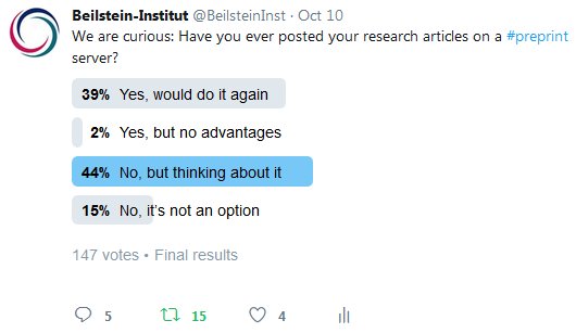 BeilsteinInst's tweet photo. Interested in #preprint servers? Get in touch if you want to discuss further. https://t.co/A31Ywmety6
