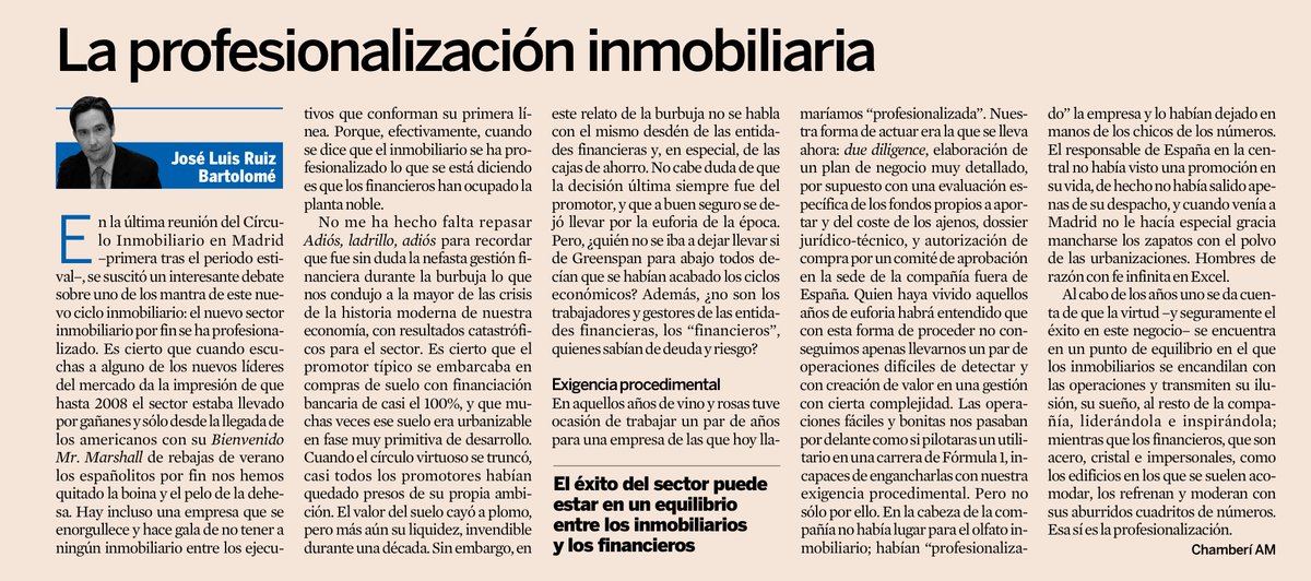 RuizBartolome_'s tweet photo. Hoy, en Expansión: profesionalización inmobilaria https://t.co/PWrbGqZweX