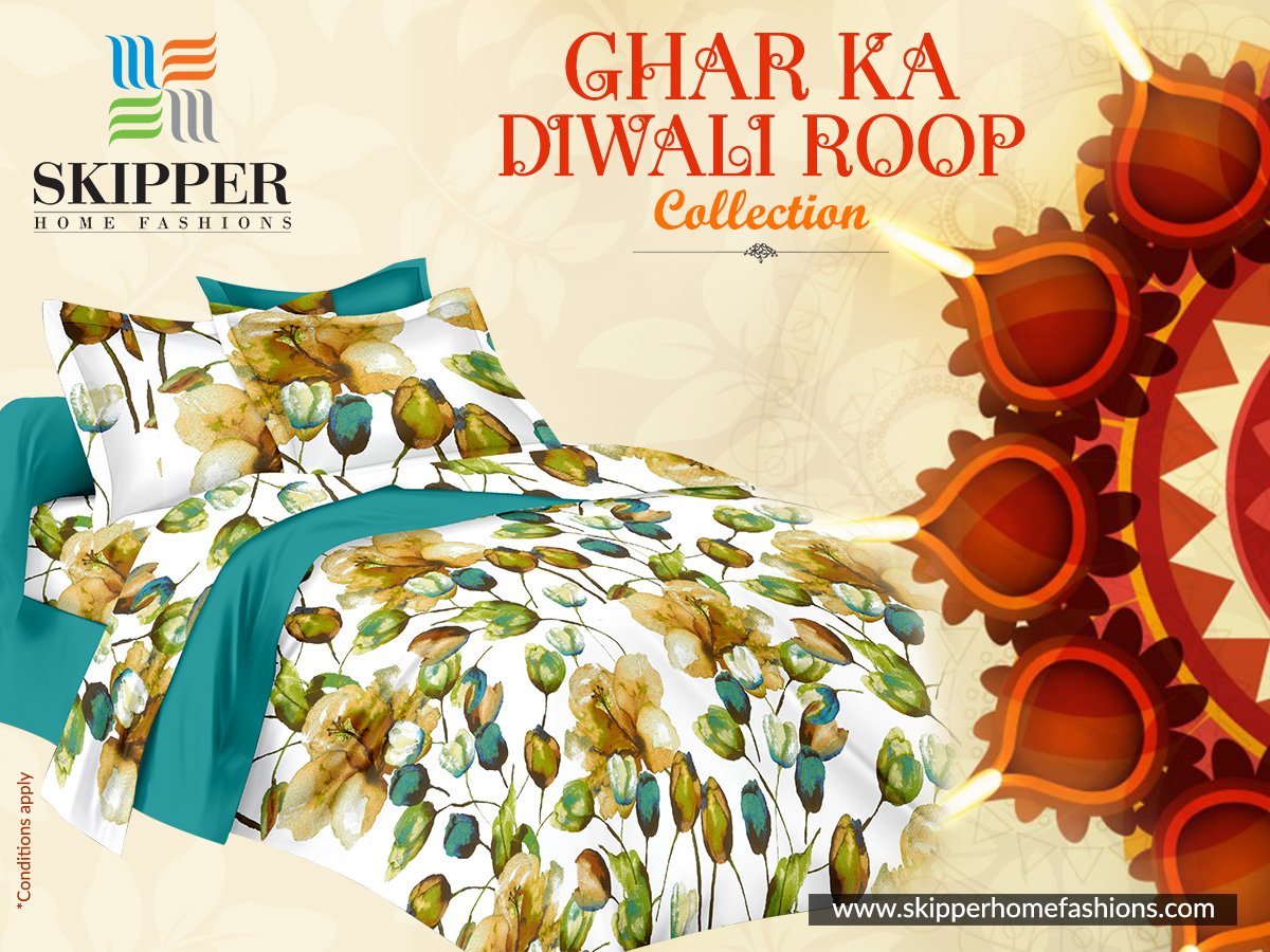 SkipperHome's tweet photo. #GharKaNayaRoop #GharKaDiwaliRoop #DiwaliTheme #DiwaliDecor #DiwaliSpecial #BrightColors #Bedsheet #BuyNow #SkipperHomeFashions https://t.co/FTGY5Z6wyG
