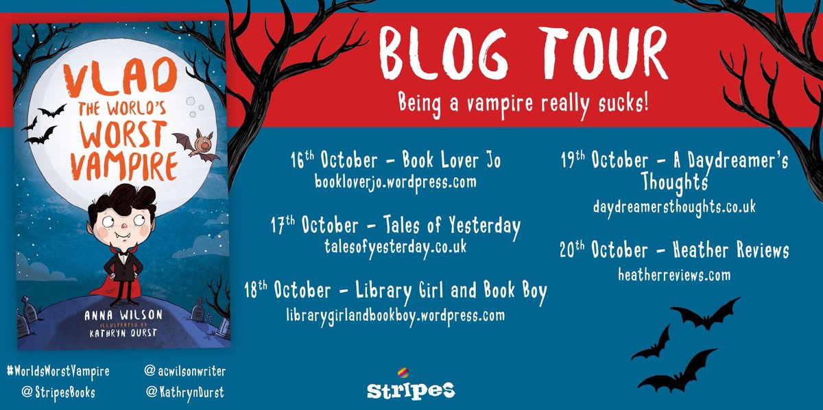 ChelleyToy's tweet photo. Today is my stop on the #worldsworstvampire blog tour @StripesBooks @acwilsonwriter ... coming up around 8am π¦ https://t.co/PXPMPilvrt