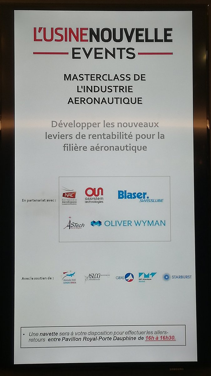 Assystem's tweet photo. Livetweet depuis la #masterclassaero @usinenouvelle aujourd'hui. On va parler #aéronautique et #usinedufutur. #ASYTechnoAero #ASYFoF https://t.co/xs1naw3OSK
