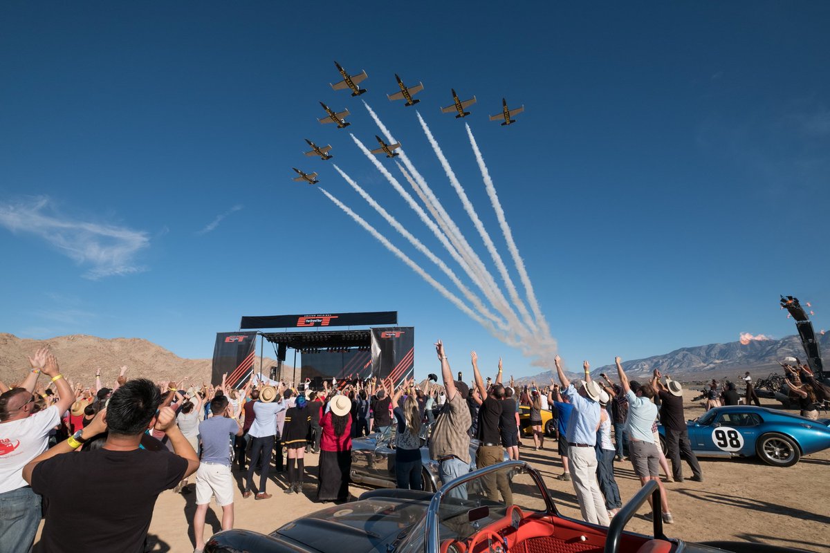 Channel7's tweet photo. #TheGrandTour takes off next on 7 with 8 Breitling jets, the #BurningVan festival and a flotilla of over 40 cars… let the adventure begin! https://t.co/AlEzYdF4ct