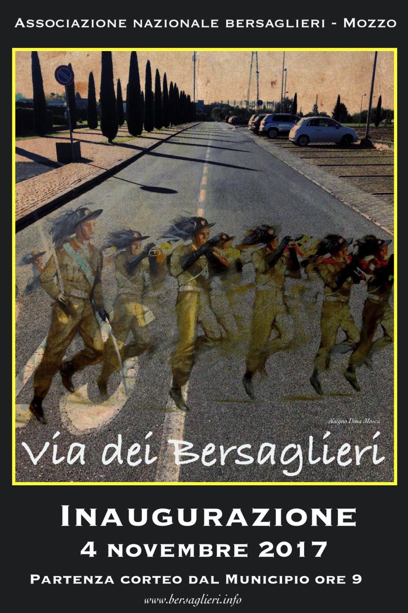 mozzopiumata's tweet photo. Inaugurazione via dei Bersaglieri https://t.co/TIcMmo66ee https://t.co/ljCELN0FER