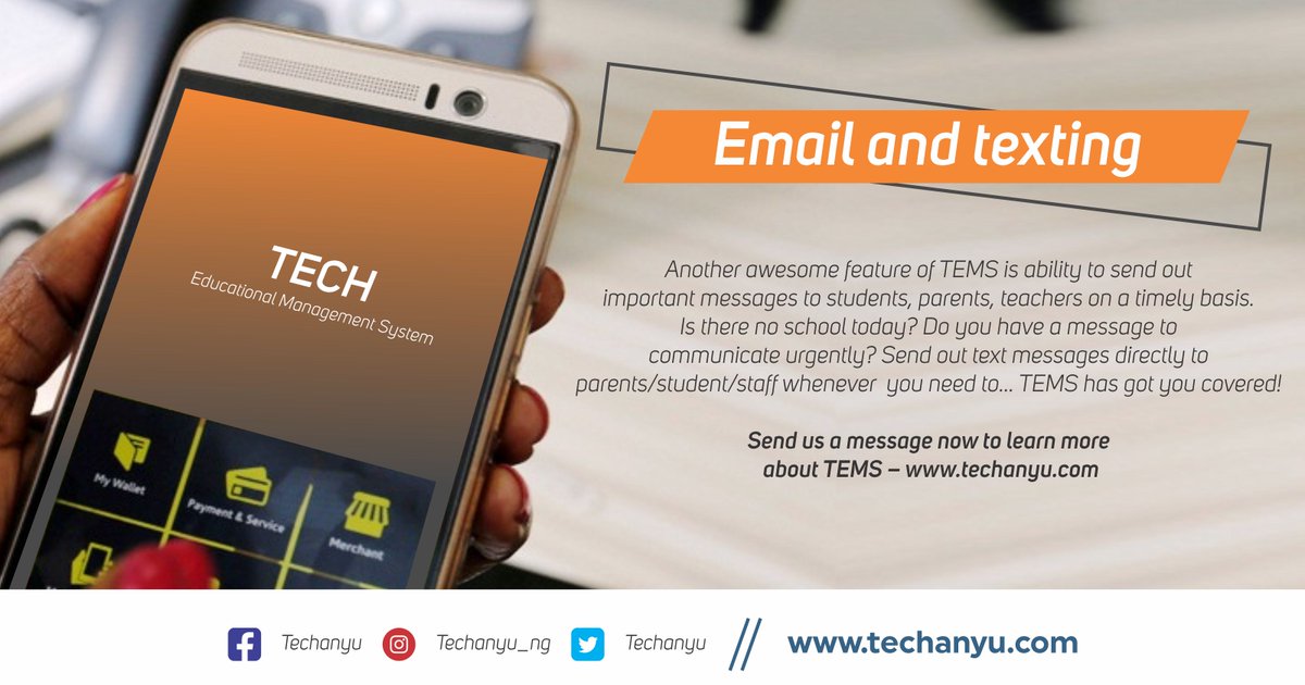 techanyu's tweet photo. SMS &amp; emails with TEMS
https://t.co/GKBbuuTCsN 
#Edu #EduSupport #EduTech #Education #EduManagement #EducationAids #Educationtools https://t.co/Qes76YaVIl