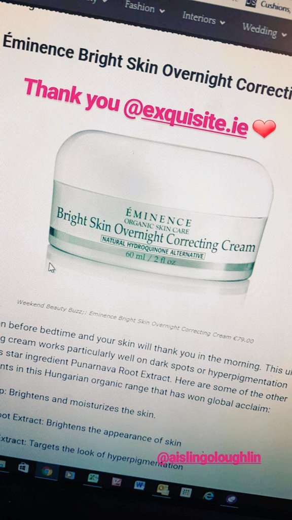 eminenceirl's tweet photo. Head over to @exquisite_ie to read the fantasic review on our new @EminenceOrganic Bright Skin Treatment! #Hyperpigmentation #Skincare https://t.co/7VFwgMhCBa