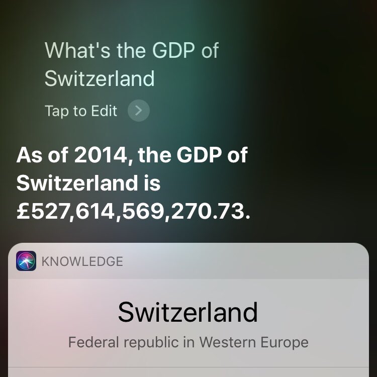 Hey #Siri, it’s a really big number - you don’t have to read it out to two decimal places. 🇨🇭 #AI #context