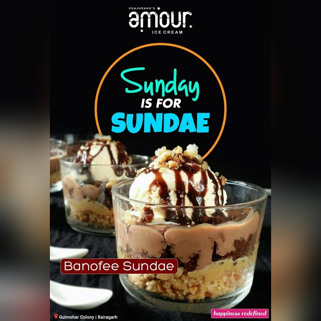 AmourIcecream's tweet photo. #Sundae is meant for sunday treat make your day delicious and tasty with #Amour . Visit us in the nearest outlets of #Amour in #Bhopal. https://t.co/gcEvR2ltBS