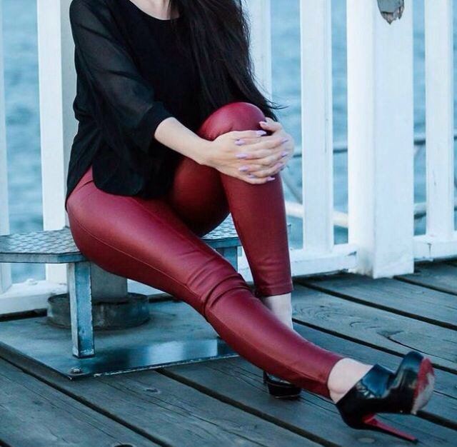 leatherintl's tweet photo. The leather pants which make your beauty dual @randi https://t.co/3m9C4PkFgc