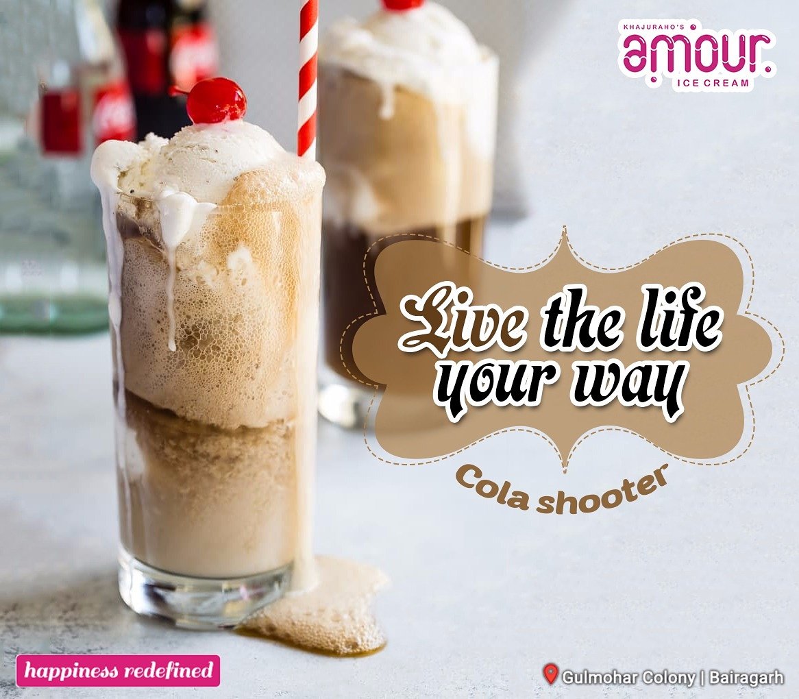AmourIcecream's tweet photo. Make your day more refreshing with  #Colashooter which are available at every outlet of #Amour in #Bhopal #foodporn #dessert #delish #food https://t.co/bZmJ9SgXV3