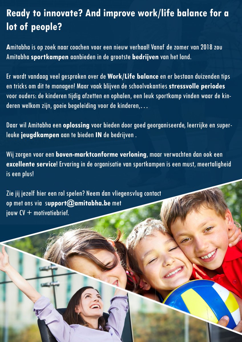 Herken je jezelf in onderstaande vacature? Laat ons snel iets weten! #vacature #amitabha #sportkampen