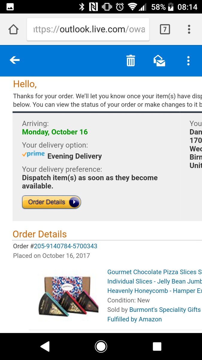 danskii91's tweet photo. @AmazonHelp Here is my email saying it would come yesterday. I have a similar email for my other item https://t.co/WtGIzDXAwb