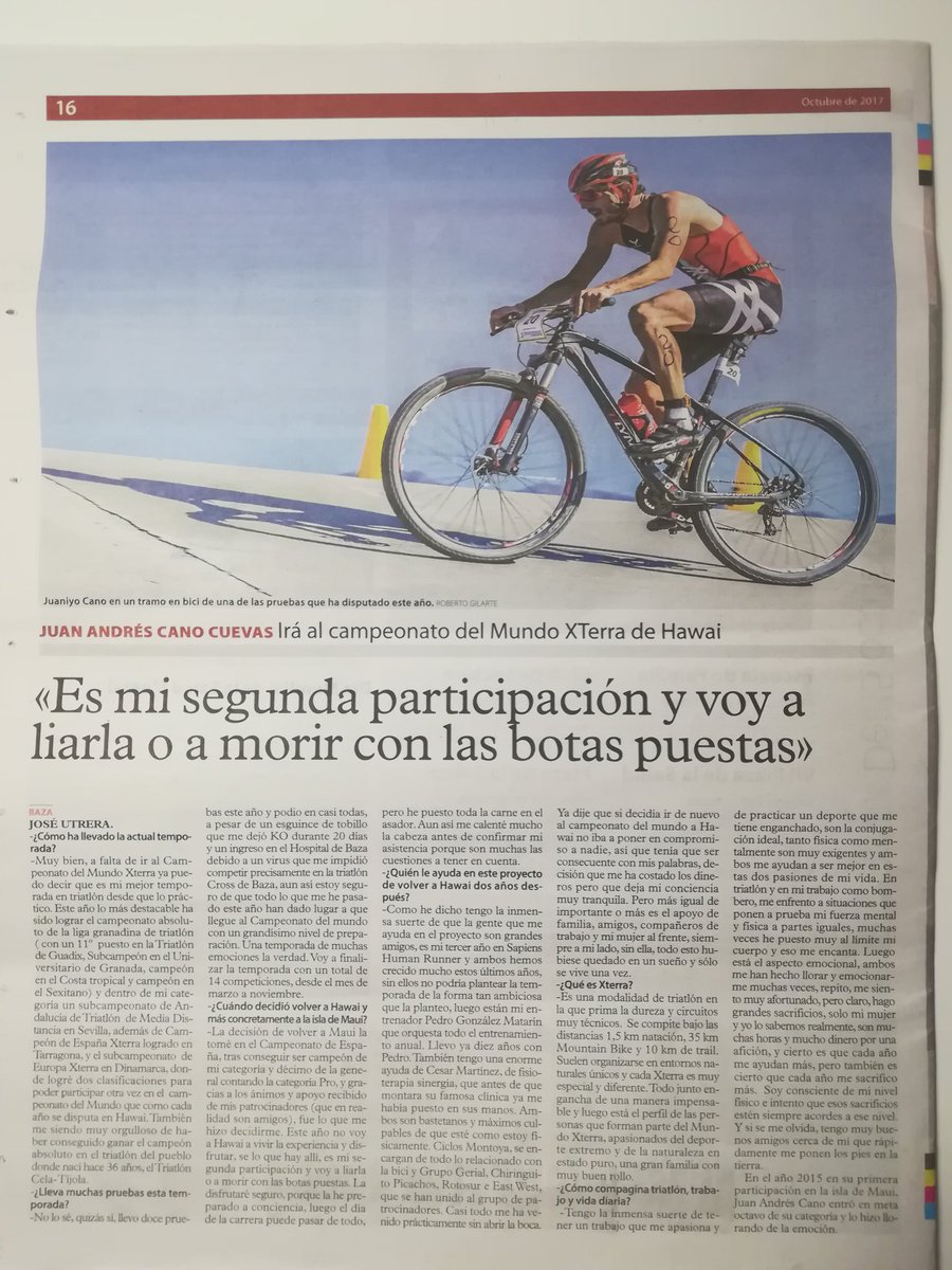 J8TriCano's tweet photo. Entrevista para #IdealBaza sobre  Campeonato del Mundo Xterra #XterraMaui #TerritorioSapiens #GrupoGerial #CiclosMontoya #EastWest #Rotosur https://t.co/MrKhXaejEs
