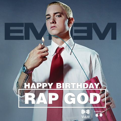 vulivplayer's tweet photo. #HappyBirthdayEminem 

you'll be the #rap #God #forEver https://t.co/5gHf5Iuo95