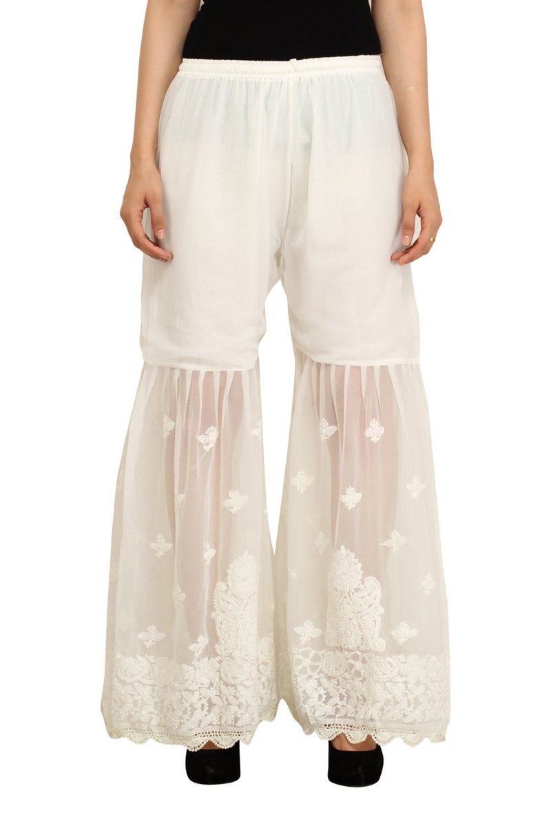 indiankala4u's tweet photo. Off White Handmade chikankari embroidery Palazzo pants trouser sh… https://t.co/8Hblts5MWJ #Uksopro #IndianHandWork https://t.co/hWQRdO8CTU