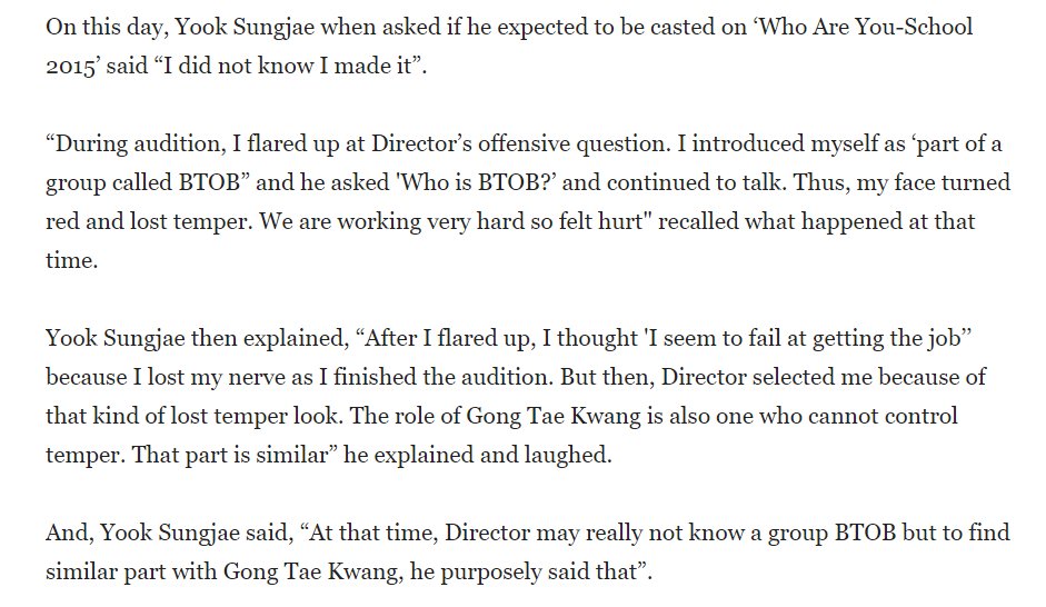 Sungjae lost his temper during Who Are You: School 2015 audition because ...