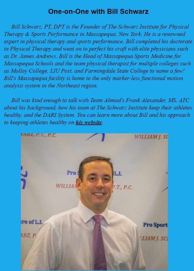 Check out @DrBillSchwarz Interview with @FrankieA15 @drchrisahmad and how he is helping our athletes with @DARImotion #TeamAhmad