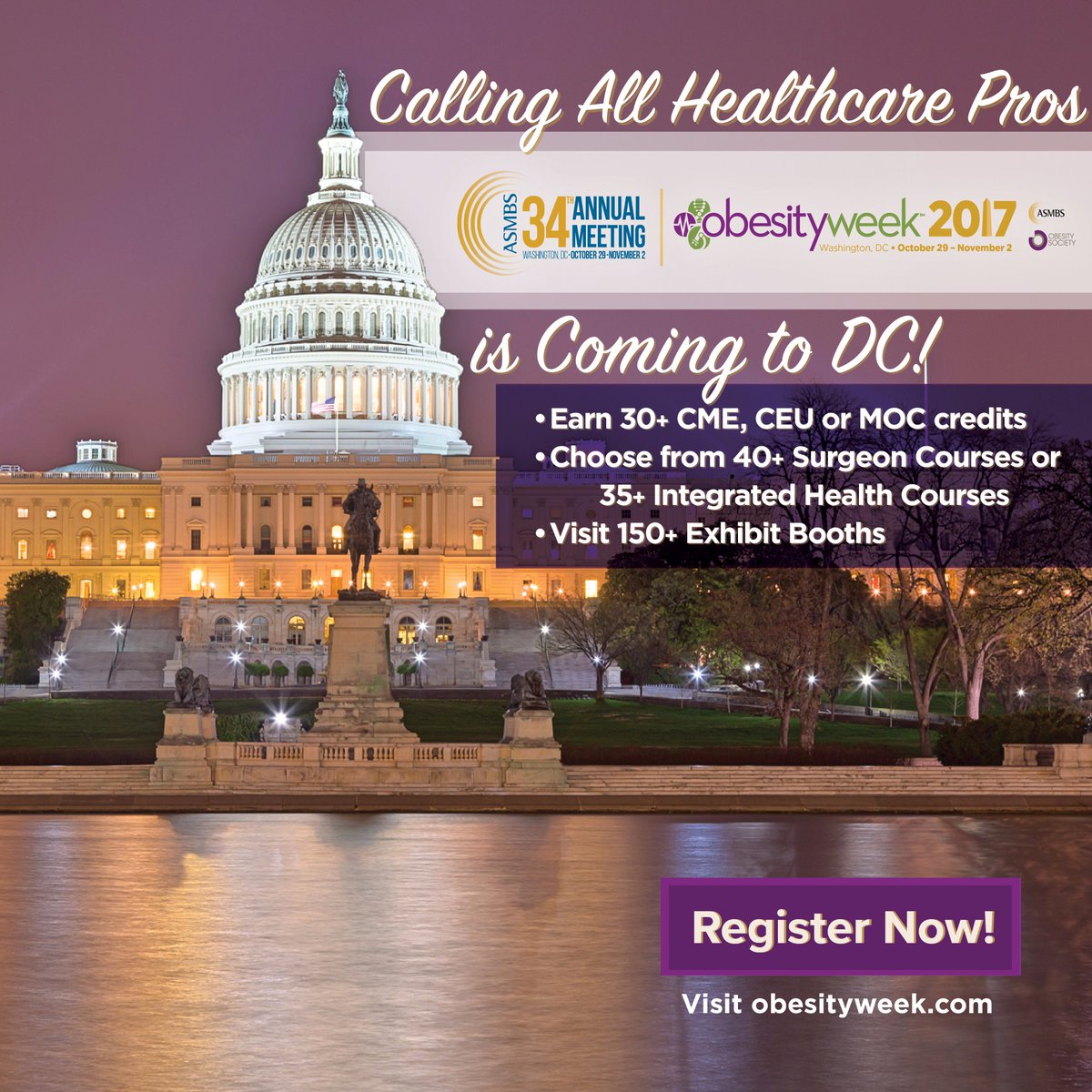 ASMBS (@asmbs) on Twitter photo What excites you most about <a href="/ObesityWeek/">ObesityWeek®</a>? Let us know and remember to use the hashtag #OW2017. What excites you most about <a href="/ObesityWeek/">ObesityWeek®</a>? Let us know and remember to use the hashtag #OW2017.