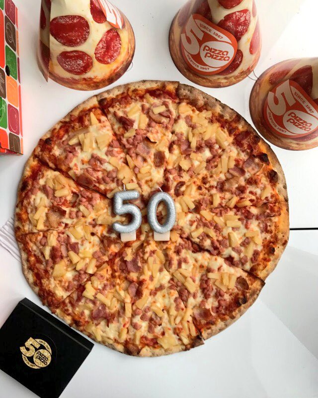 PizzaPizzaLtd's tweet photo. Today is our 50th Birthday party &amp; we want you to celebrate with us! RT &amp; Follow for a chance to win a $500 gift card! #PizzaPizza50 https://t.co/TKNS3vYLEg