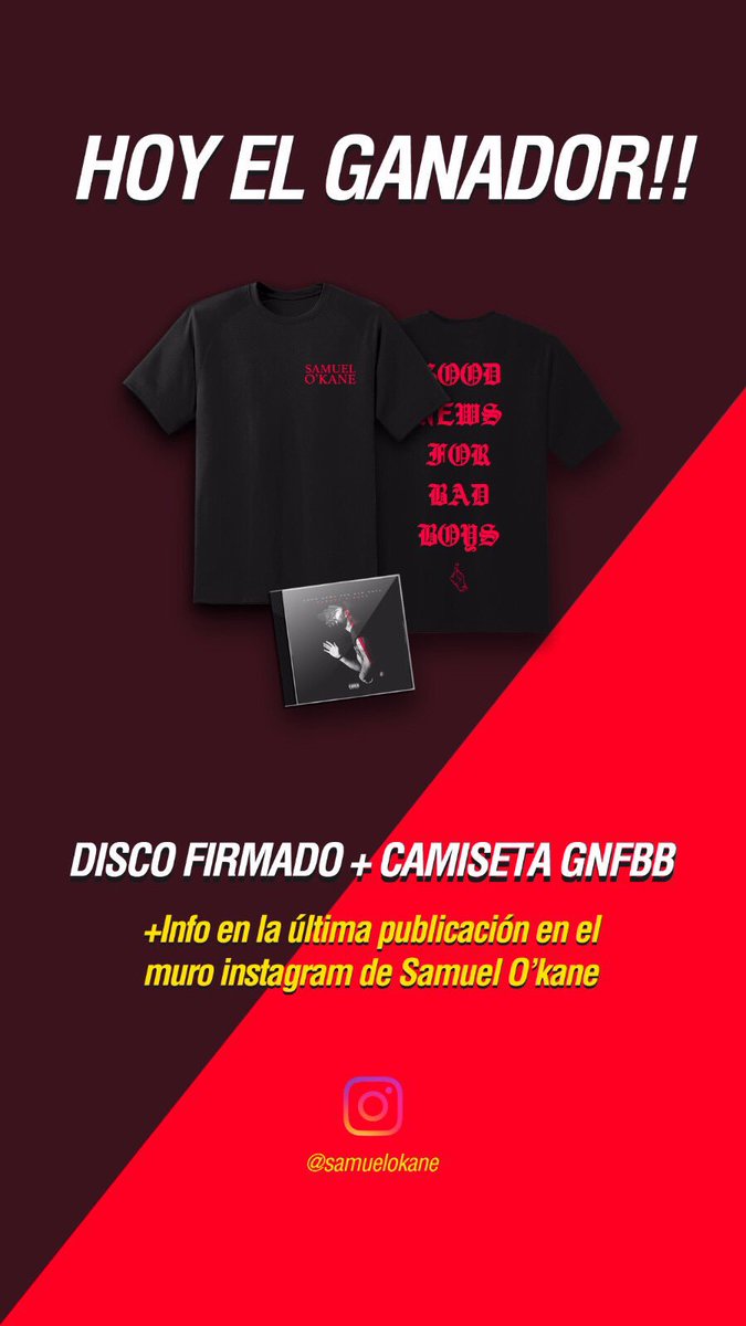 SamuelOkane's tweet photo. En instagram cerramos participación a las 20:00!! CD + CAMISTEA #GNFBB https://t.co/fvG0zpFoqD