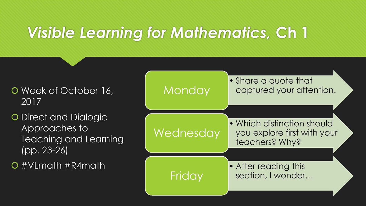 r4MathLeader's tweet image. Starting a super slow #bookchat for Visible Learning for Mathematics with our #r4math leaders and anyone who would like to join in! #VLMath