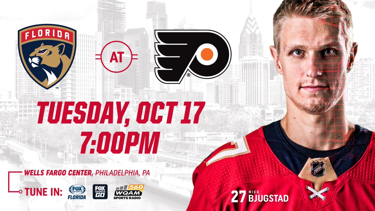 Happy Game Day, #Cats fans!  📍: Wells Fargo Center ⏰: 7:00pm ET 📺: @FOXPanthers 🎙: @560WQAM  🐣: #FLAvsPHI https://t.co/QllNvyKZqD