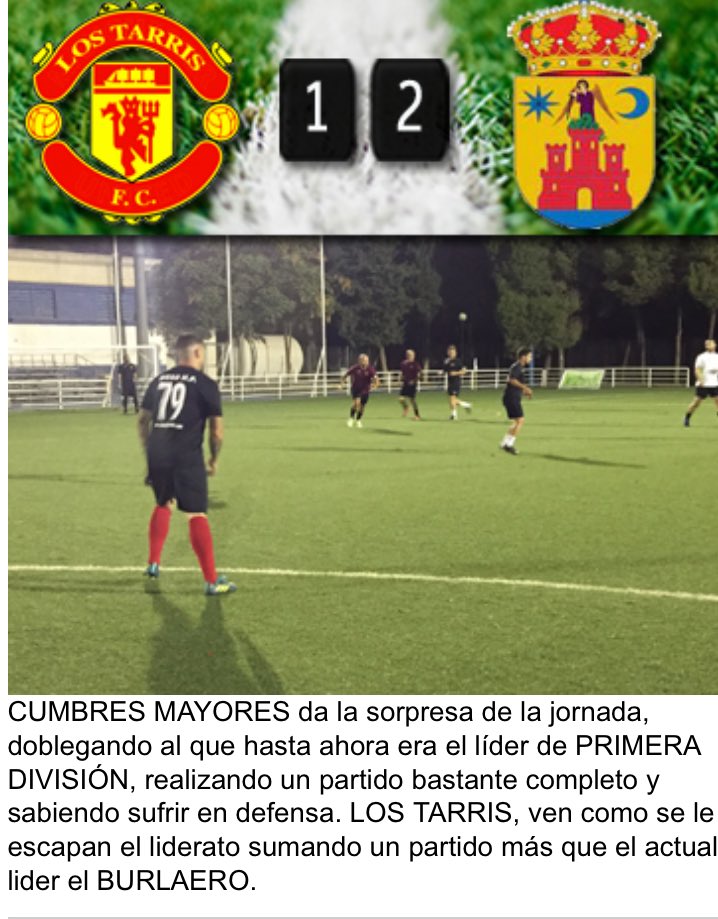F7Giralda's tweet photo. 📢Primera División
📅Jornada 5
⚽@tarriscf ⚔ CumbreMayores 
📍@F7Giralda 
https://t.co/gm8g9K7nkX https://t.co/UOgr2aQ4V6