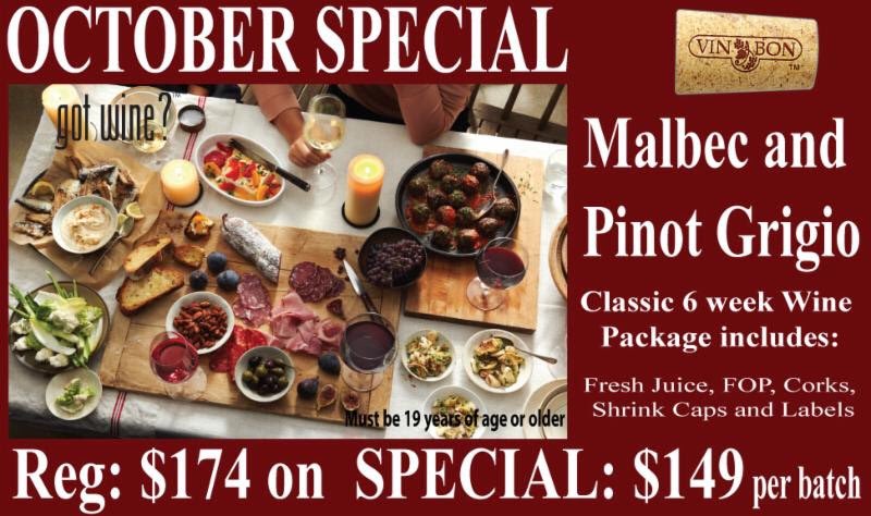 VinBonFairview's tweet photo. You can still benefit from our #October #specials! #malbec #pinotgrigio #wine #BurlON #burlington #deals #wine https://t.co/mna7v6dNRK