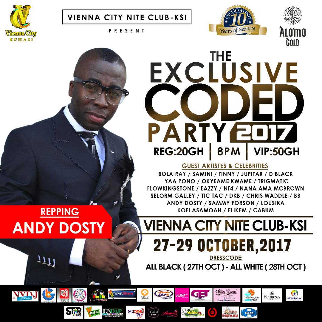 nydjlive's tweet photo. Celebrating a bruva and a friend. 10 years in the game #ExclusiveCodedParty coming off from October 27-29 inside Vienna City, Kumasi. https://t.co/JcaX5NzCx8