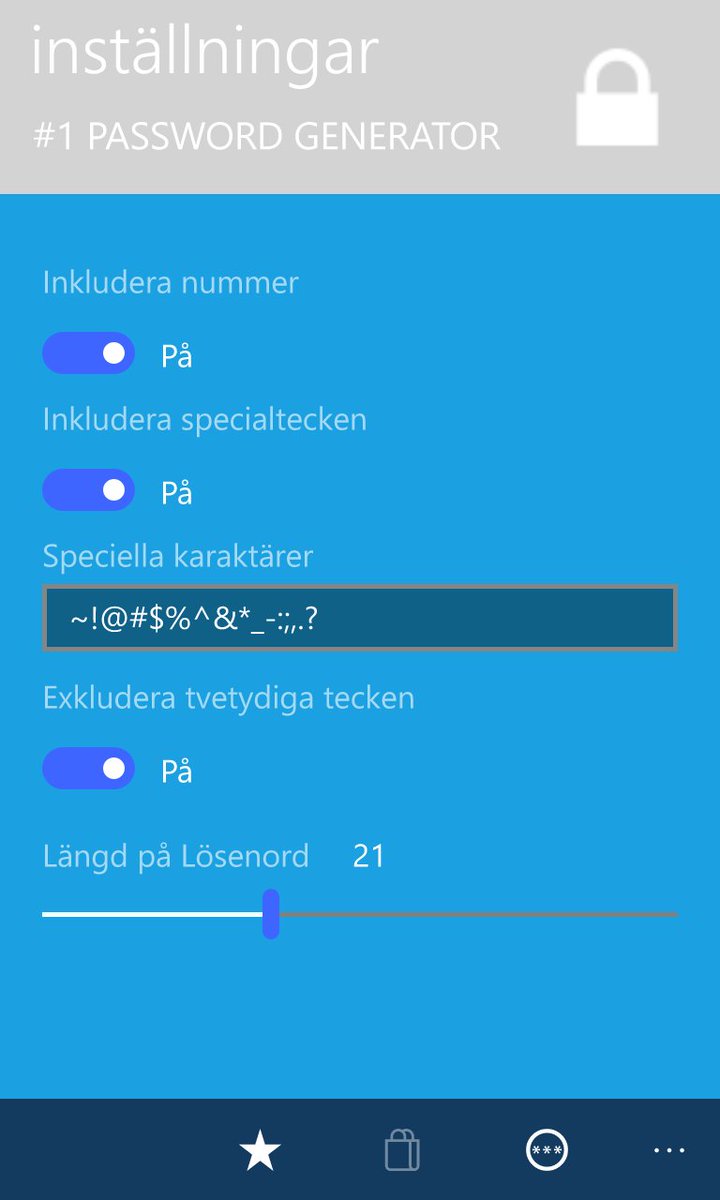 CompaNovaLLC's tweet photo. 1 #PasswordGenerator https://t.co/s28dB5LRmn - #simple #secure #windows10mobile app to gen strong #password s - in #Swedish! #UWP #Security https://t.co/0Bk7nwlPB3