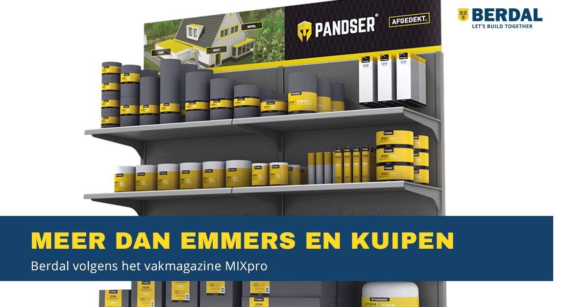 Berdalgroup's tweet photo. @mixpro_redactie bespreekt ons assortiment, in het bijzonder @PandserEPDM1: "Berdal is meer dan emmers en kuipen.’’  https://t.co/ZXVrBfNycz https://t.co/rl8q6IImmP