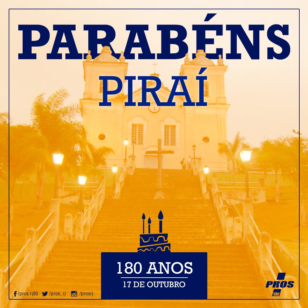 pros_rj's tweet photo. Hoje Piraí comemora seus 180 anos! Parabéns a todos os piraienses. #JuntosSomosMaisFortes

#pros #pros90 #prosrj https://t.co/7JgTkGzgCu