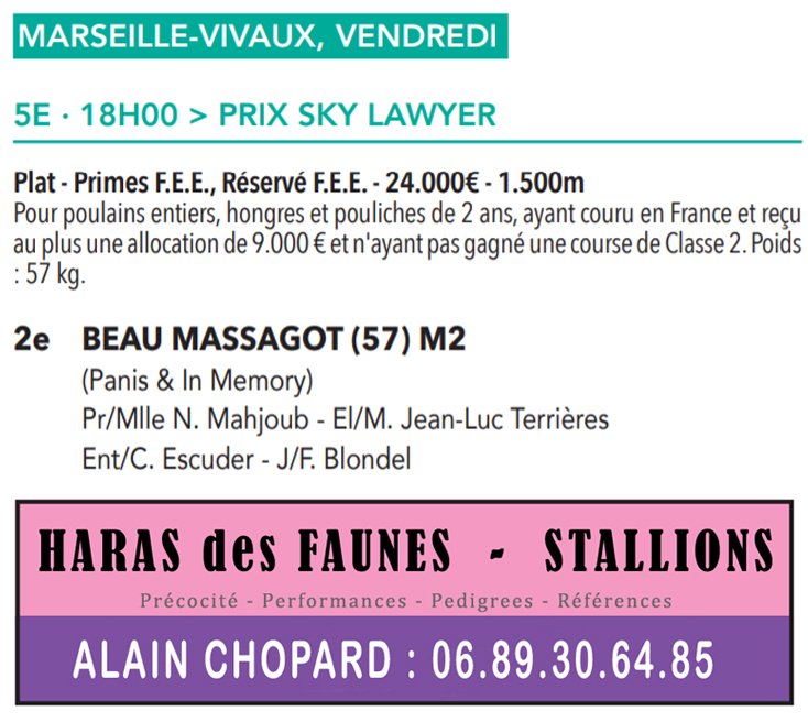 Congratulations #Beau_Massagot 2yo, &team - 2nd Prix Sky Lawyer - Marseille 10.13 Sired/HDFstallion: haras.desfaunes.free.fr/frameetalon/