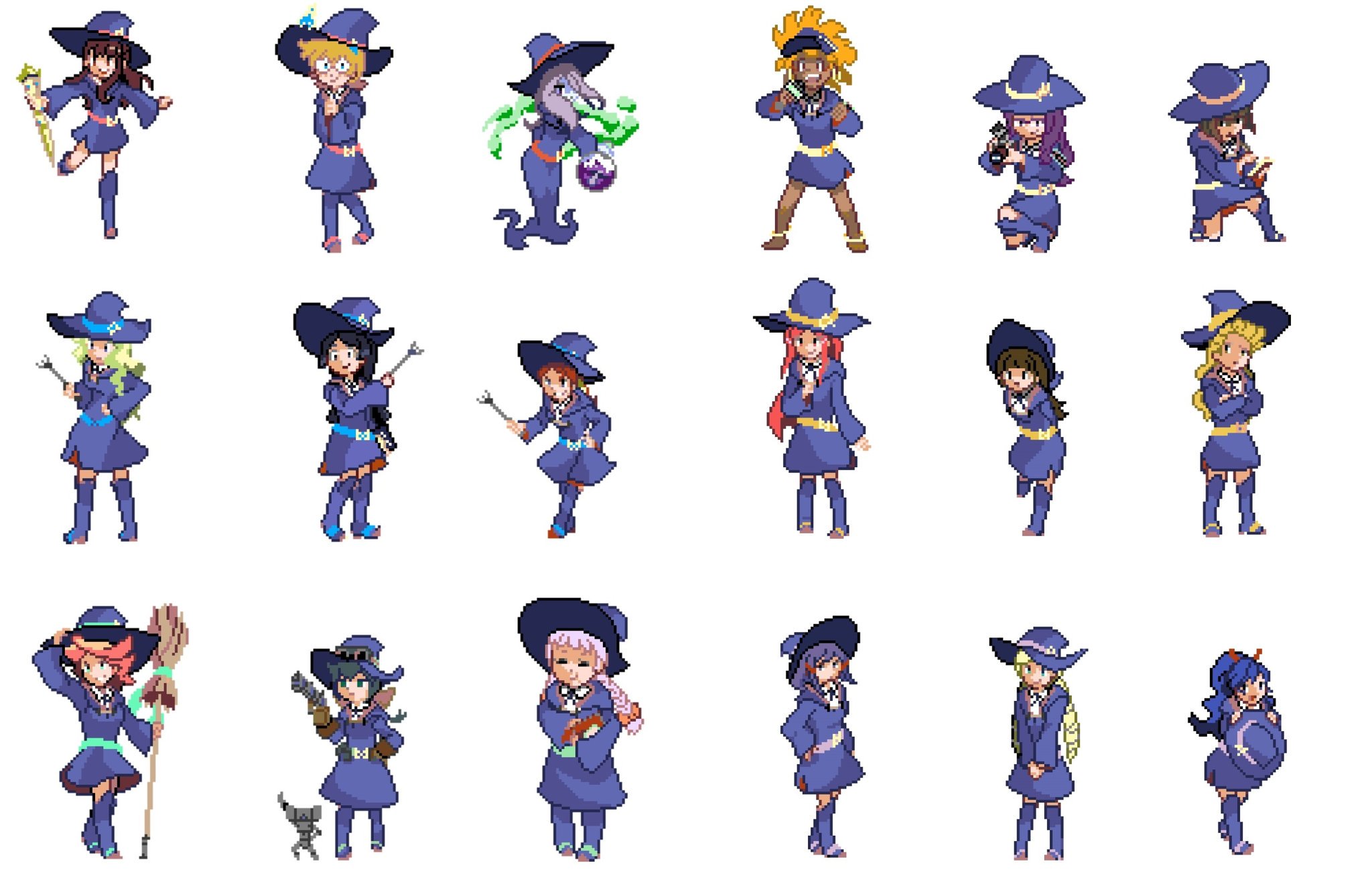 超神聖リリーナ Smash リトアカポケモン風ドット絵 現在の進捗の報告 描くと言っていたキャラは 一通り描き終わったので こいつも描いてーみたいなのあれば どしどし教えてほしいです Dotpict Lwa Jp ポケモン風ドット絵 リトル