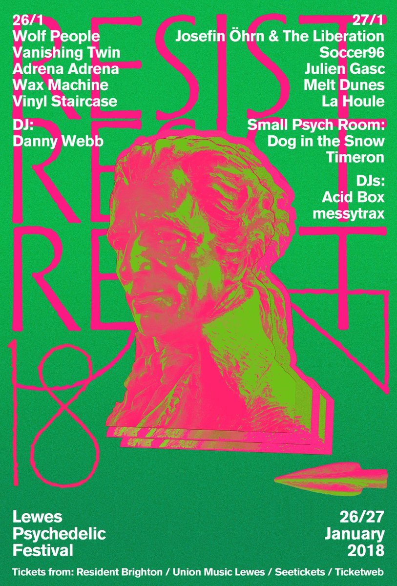 lewespsychfest's tweet image. Here it is: the final line-up poster for our special Lewes Psych Fest 2018 2-dayer! Tickets are nearly out, we recommend no hanging around!