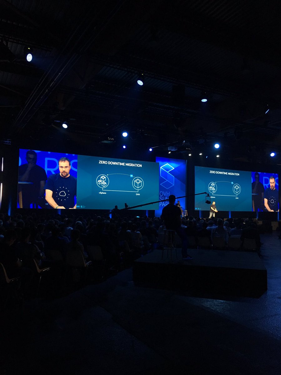 julien_lecourt's tweet photo. #OVHSummit --> les #dirTech sont présents sur scène ! Migrer vers le #cloud à chaud sans downtime https://t.co/eWANbPKnXp