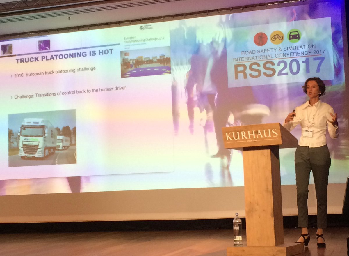 cooperativeguy's tweet photo. @MariekeMartens4 presents results of truck platooning research on how drivers respond to safety critical conditions (paper 110). #RSS2017 https://t.co/MFJoEEJNI0