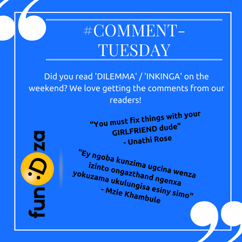 FundzaLitTrust's tweet photo. #CommentTuesday You can read 'Inkinga' here: https://t.co/g6mTGNdATV or read it in English 'Dilemma' here: https://t.co/ZrPFn0UeeF #Literacy https://t.co/5QIcSrh6Un