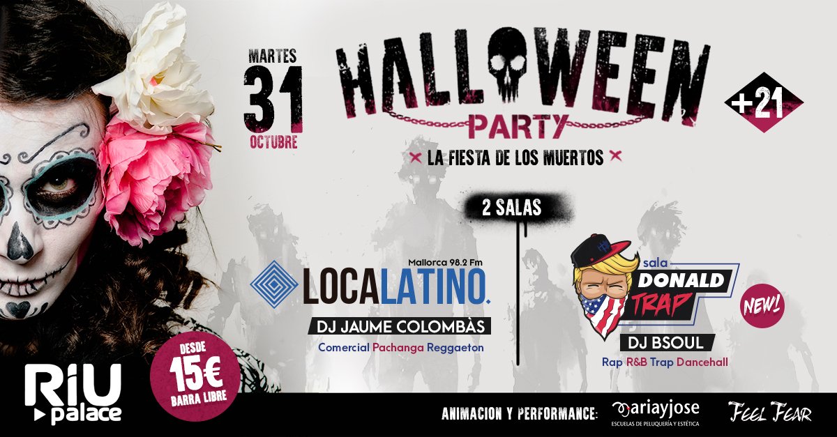 Superweekend_'s tweet photo. Fiesta HALLOWEEN +21 en RIU PALACE
Martes 31 octubre
Consigue tu entrada ONLINE con BARRA LIBRE desde 15€
🔶TICKETS➡️ https://t.co/2AAxWoXJHU https://t.co/cznlfmYhU3