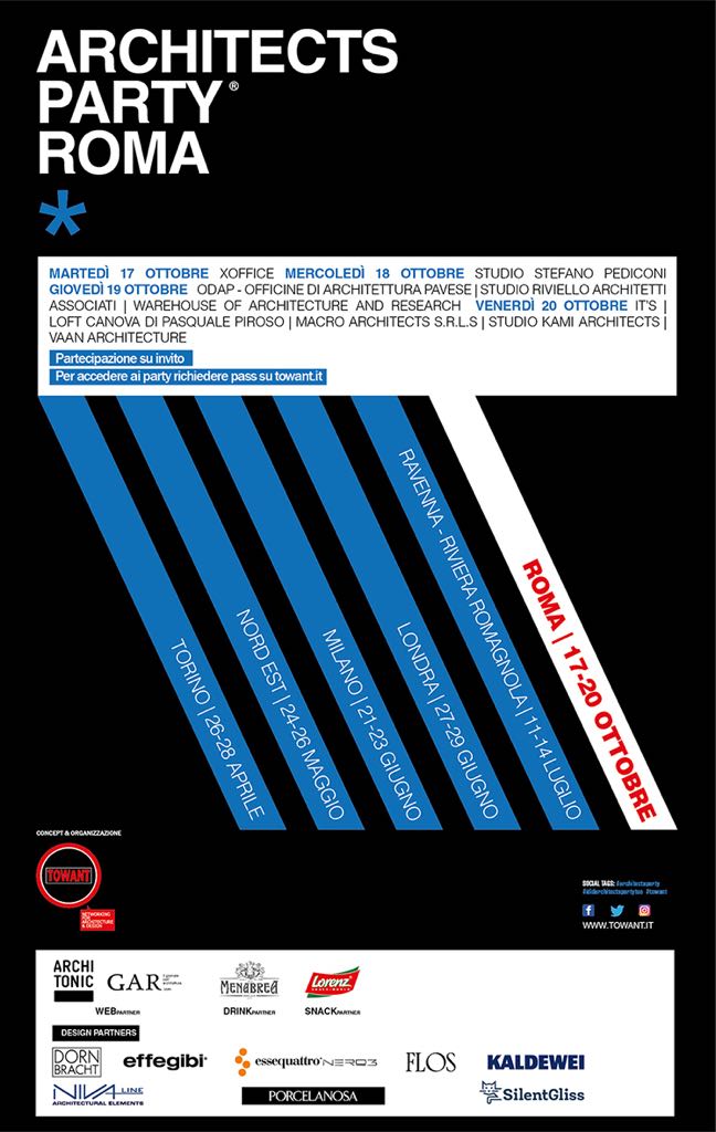 Dluirepubblica's tweet photo. Da oggi a venerdì 20 gli #ArchitectsParty by @TOWANTevents sbarcano a #Roma: 4 giorni di eventi. Accreditatevi su https://t.co/BkMP7UH9I2 https://t.co/6SVeUcYzMe