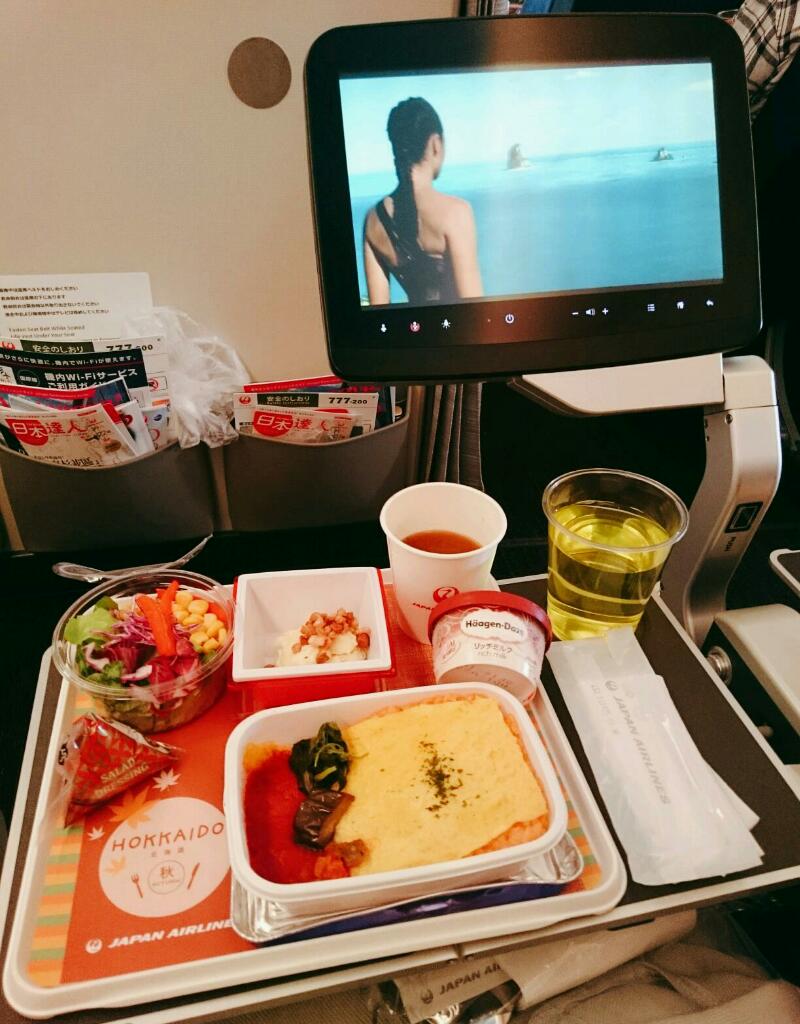 yomiyomi43's tweet photo. 香港線で北海道フェアなJAL機内食✈😋🍴
いつもは美しいフルーツミールだけどオムライス好きなので嬉しい❤
エンタメは🎬 #Wonderwoman  
愛と勇気の旅でした✈
#jal #jal香港 #jl29 #JAL機内食  
#JALの旅をハーゲンダッツとともに #B777 https://t.co/SEvu4hXY2G
