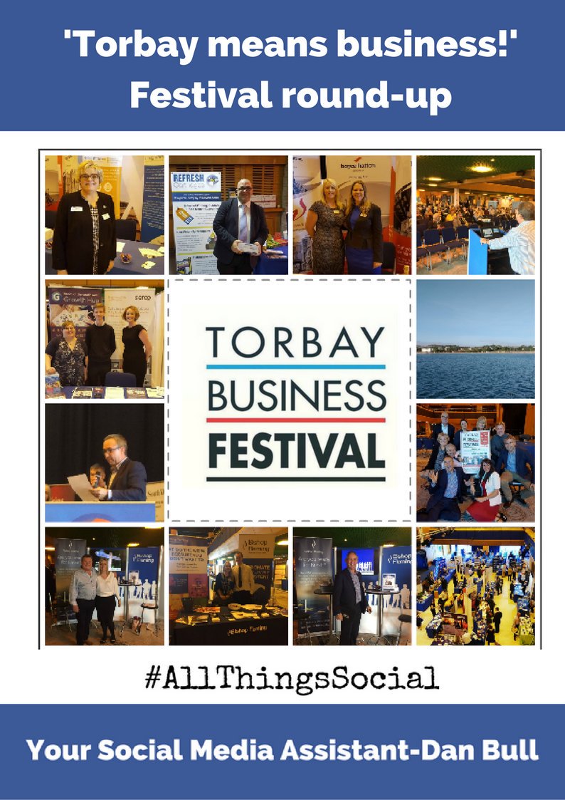 Here's my latest #AllThingsSocial blog covering the #TorbayBusinessFestival! 😊
➡️bit.ly/2yOBCLK ⬅️