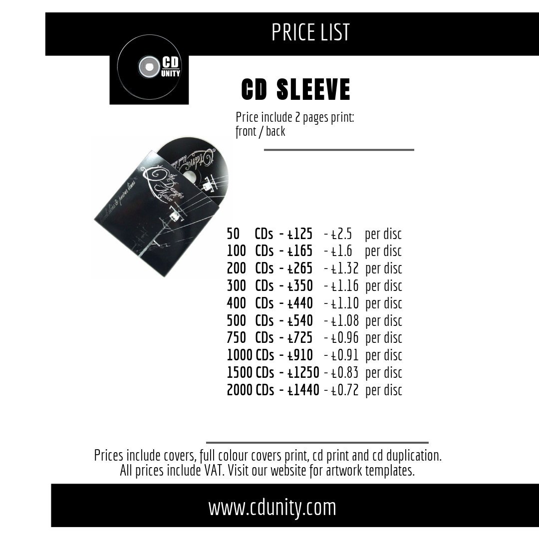 CdUnity's tweet photo. Price list. CD duplication. Based in Edinburgh, UK. #cdduplication #cdpressing #edinburgh #scotlandmusic #ukmusic #indiemusic #bands https://t.co/tHCBiZv1gl