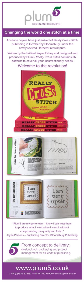 Plum5ltd's tweet photo. Make sure to grab your copy of Really Cross Stitch, out on the 19th October! #crossstitch #crafts https://t.co/GzexAHFLOO
