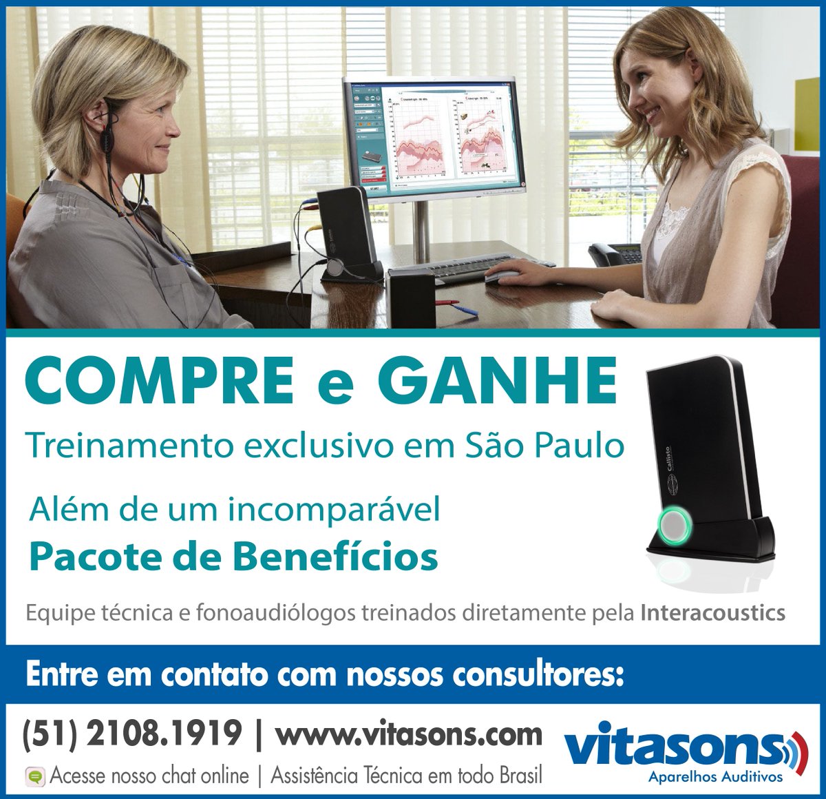 Vitasonsbr's tweet photo. #Vitasons #EquipamentosAudiológicos #AudiômetroCallisto #Audiology #Audiometro #Audição #Audiometria #ExameAuditivo #Interacoustics https://t.co/oSgyqOfxS2