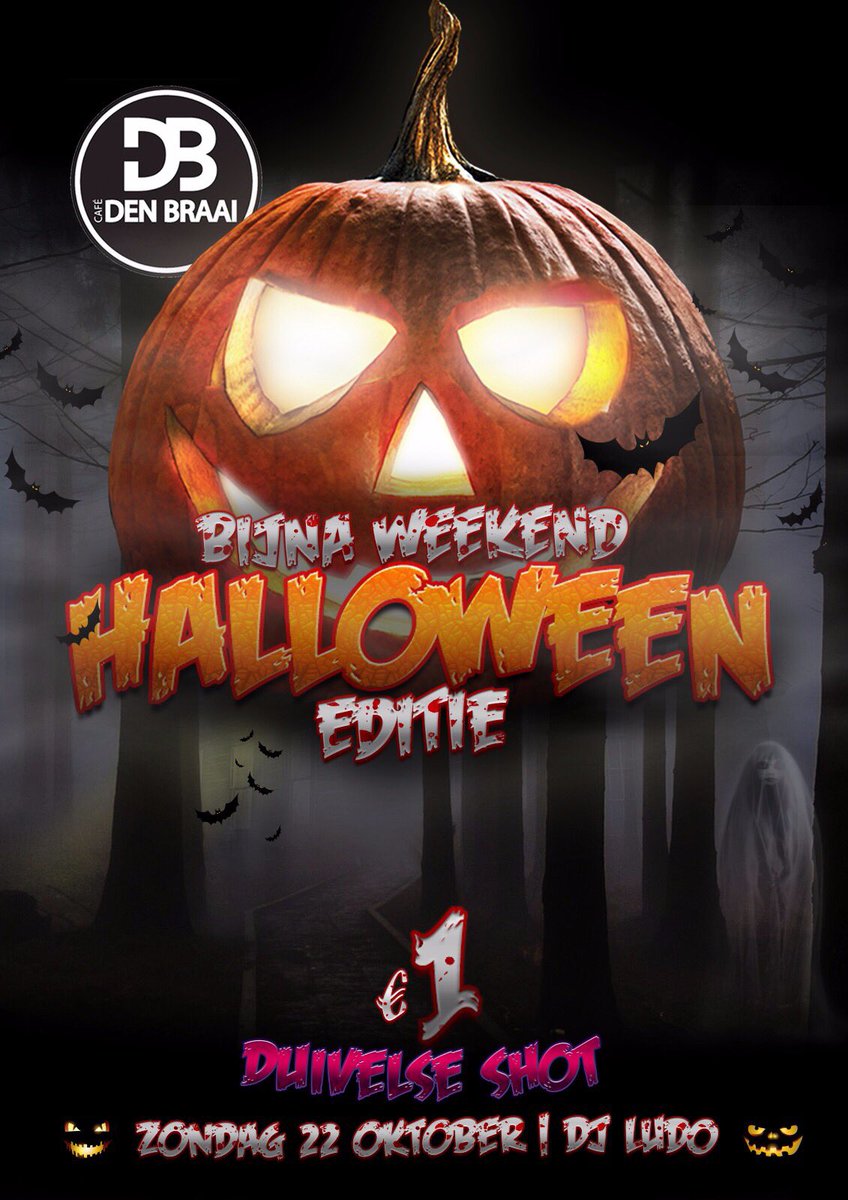 DenBraai's tweet photo. ✰BIJNA WEEKEND✰ Jouw weekend afsluiter! – Halloween Editie https://t.co/mnnO2KFzpX