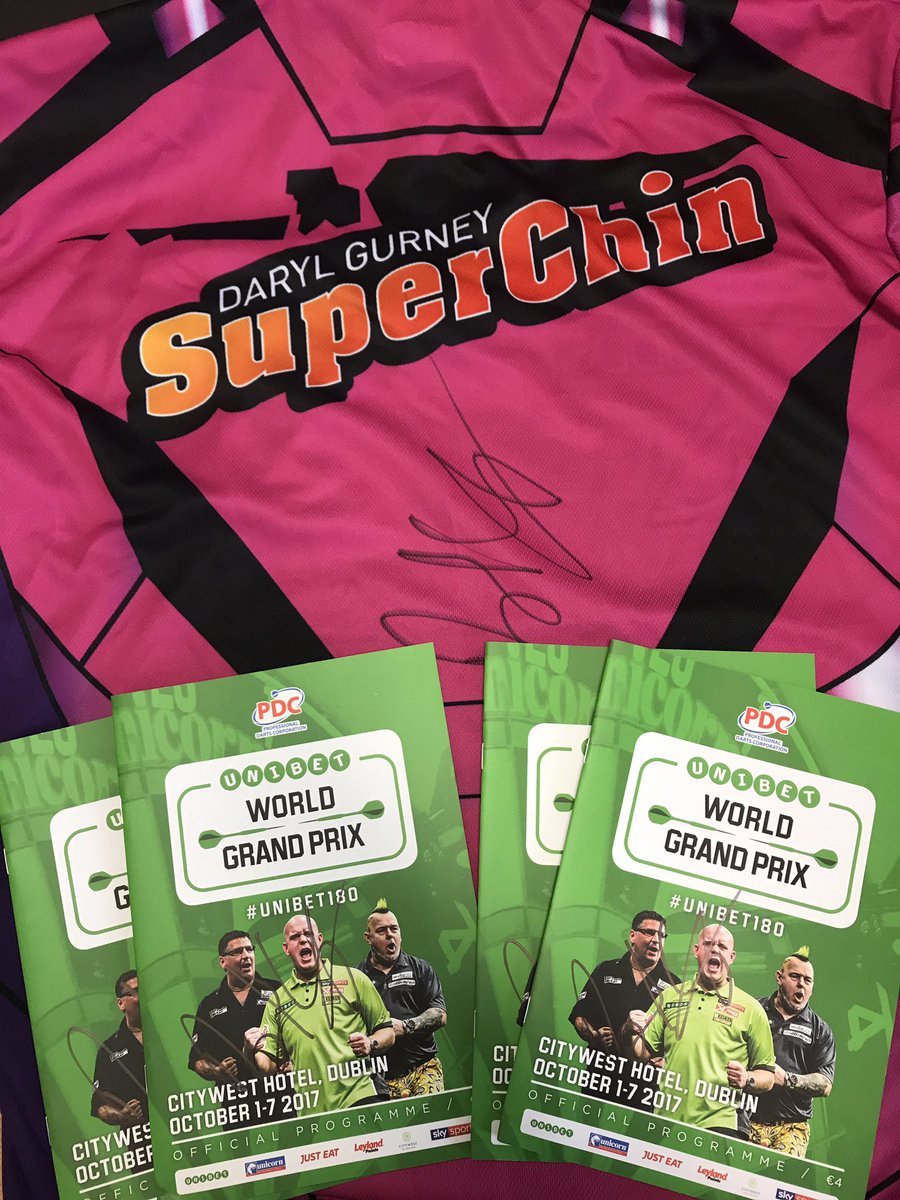 #WIN! What a prize this is. RT to win Daryl Gurney's signed shirt from the <a href="/unibet/">Unibet</a> World Grand Prix Final. Four programmes available too!