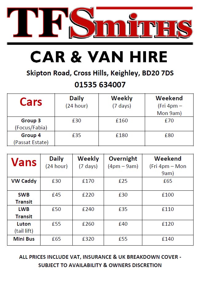 van hire prices